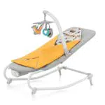 Kinderkraft FELIO2 Sdraietta neonati, Dondolo neonati pieghevole con arco giocattolo