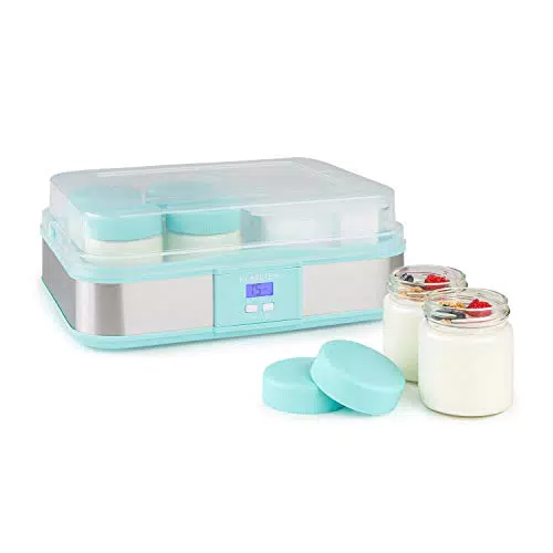 Klarstein Gaia Yogurtiera con Vasetti, Macchina per Yogurt - blu pastello