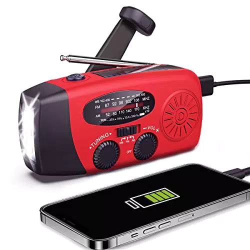 Lanshanchu Radio solare FM/AM/WB Radio meteo Avviso SOS