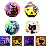 Lanterna di carta di Halloween, 4 pezzi di lanterne di carta