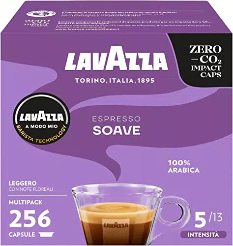 Lavazza, A Modo Mio Soave, 256 Capsule Caffè, per un Espresso Leggero ed Elegante con Note Aromatiche di Fiori