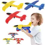 LEADSTAR Aeroplano Giocattolo Bambini, 3pcs Aereo Polistirolo con 1 Pistola Catapulta