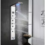 LED Colonna Doccia Idromassaggio Pannello Doccia Set con 5 Funzioni in 304 Acciaio Inox