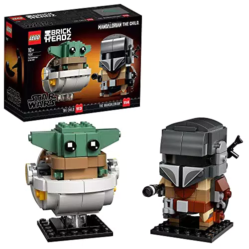 LEGO 75317, Star Wars Il Mandaloriano e il Bambino, Modellini da Costruire di Brickheadz con 'Baby Yoda'