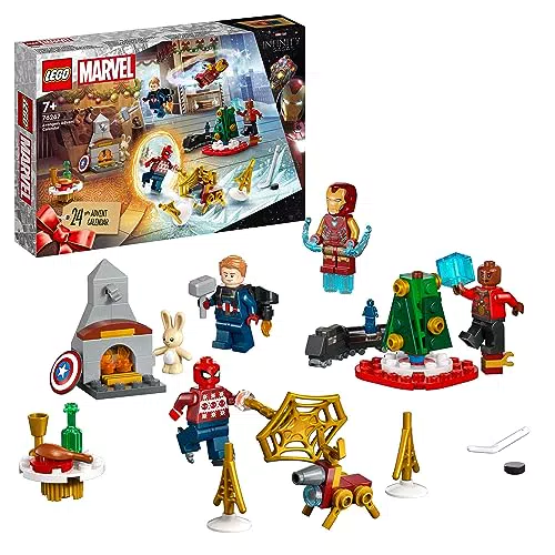 LEGO 76267 Marvel Calendario dell’Avvento degli Avengers 2023 con 24 Regali tra cui Capitan America