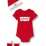 Levi's Classic Batwing Infant Hat Bodysuit Bootie Set 3pc Ml0019