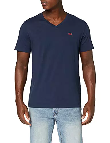 Levi's Original, T-shirt V-Neck Uomo, Blu, XS