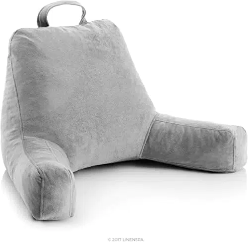 Linenspa Cuscino da lettura in fiocchi di memory foam - perfetto come supporto per la schiena per rilassarsi e leggere - Fodera in morbido velluto