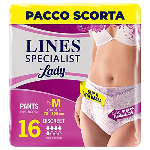 Lines Specialist Pants Discreet, Mutande Assorbenti per Incontinenza Donna