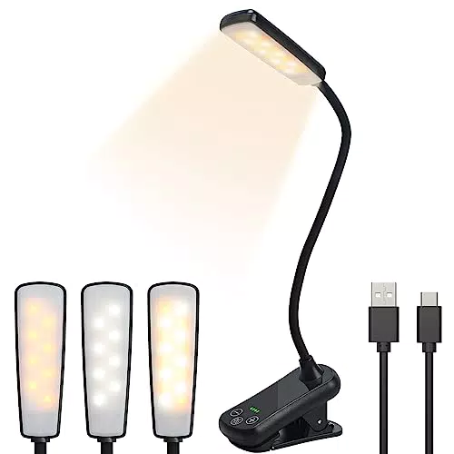 LoQuick Lampada da Lettura, Luce Lettura Ricaricabile USB con 16 LED 3 modalità