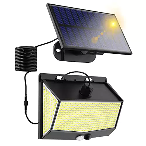 Luce Solare Led Esterno con Sensore di Movimento, Faretti Solari a Led da Esterno