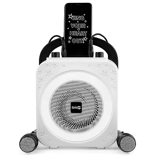 Macchina per karaoke RockJam GRWM con due microfoni - nera