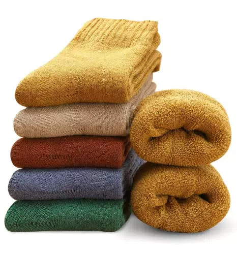 MOSOTECH Calze Donna Invernali Termiche, 5 Paia Calzini Donna Vintage di Lana Calda