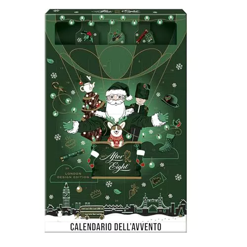 NESTLÉ AFTER EIGHT Calendario Avvento 2023 Snack di Cioccolato Fondente alla Menta 199 g