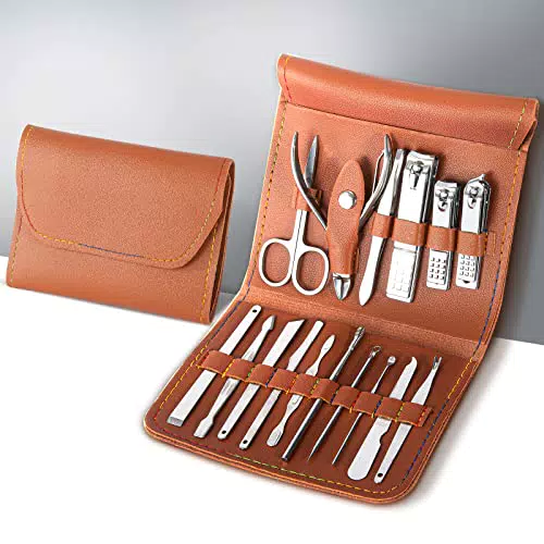 Nestling 16pcs Set Tagliaunghie Acciaio Inox, Manicure e Pedicure Professionale