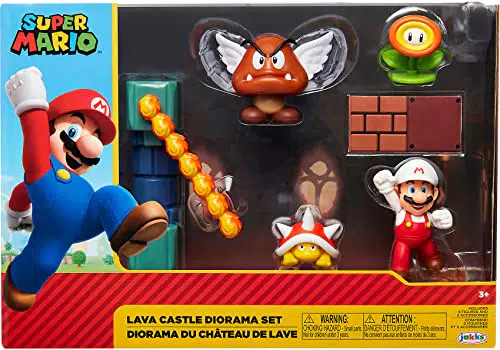 Nintendo Super Mario 5er Figuren Set Lava Castle Diorama