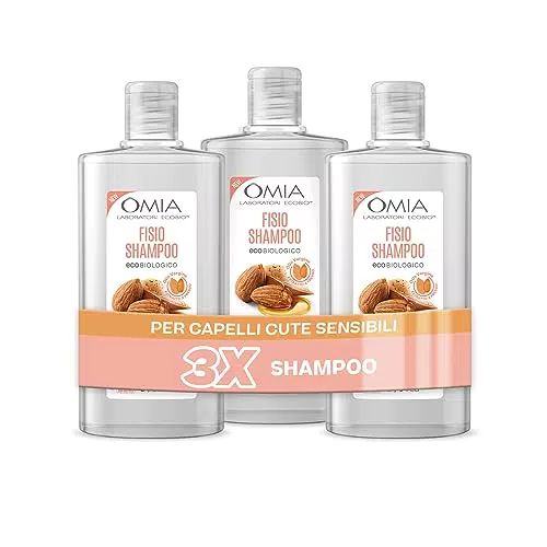 Omia, Fisio Shampoo Eco Bio con Mandorla di Sicilia per Capelli e Cute Sensibile
