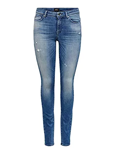 Only Jeans Donna skinny fit, Medium Blue Denim, 33W x 32L