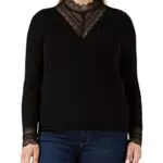 Only ONLTILDE L/S High Neck Lace Top Jrs Maglietta a Maniche Lunghe