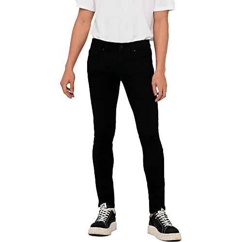 ONLY & SONS ONSWARP Life Skinny Black PK 9383 Noos Pantaloni