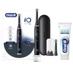Oral-B Spazzolino Elettrico Ricaricabile iO6 Nero Con Custodia Da Viaggio, 1 Spazzolino + 1 Dentifricio Gengive & Smalto Repair, Classico-Menta
