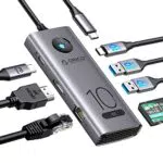 ORICO USB C Docking station, 8 in 1 4K Laptop Docking Station con porte dati USB-C e USB-A da 10 Gbps