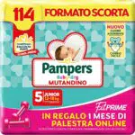 Pampers Baby Dry Mutandino & Fit Prime Junior, Formato Scorta