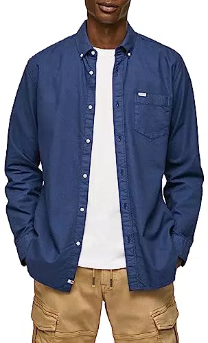 Pepe Jeans Fabio, Camicia Uomo, Blu ,XS