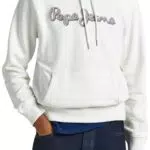 Pepe Jeans Ryan Hoodie, Felpa con cappuccio Uomo, Bianco