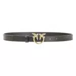 Pinko Love Berry H2 Belt Vitello Set Cintura, Z99Q Nero-Antique Gold