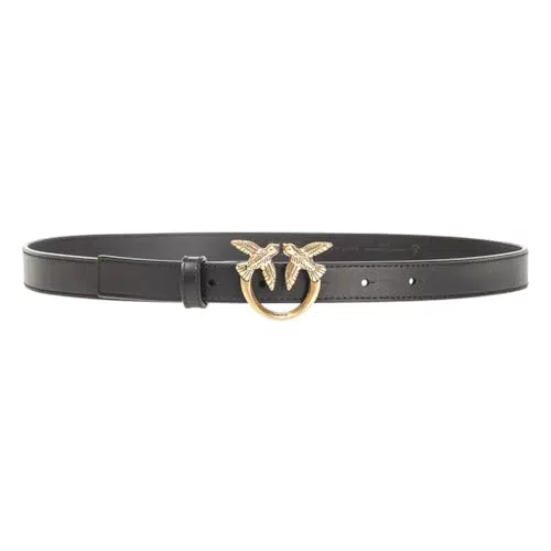 Pinko Love Berry H2 Belt Vitello Set Cintura, Z99Q Nero-Antique Gold