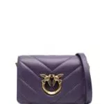 Pinko, LOVE CLICK MINI SHEEP NAPPA BI Donna, W84Q_VIOLA UVA-ANTIQUE GOLD