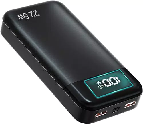 Power Bank 27.000 mAh, 22.5W PD3.0 QC4.0 Ricarica Rapida Batteria Esterna 3A USB C Caricatore Portatile con LED Display Digitale