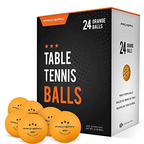 PRO SPIN Palline Ping Pong Arancioni 3-Stelle 40+ Palle da Ping Pong di Alta Qualità Palline da Ping Pong per Giochi e Competizioni