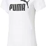 PUMA Ess+ Metallic Logo Tee, Maglietta Unisex, Bianco