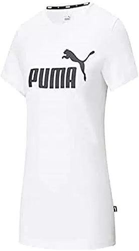 PUMA Ess+ Metallic Logo Tee, Maglietta Unisex, Bianco