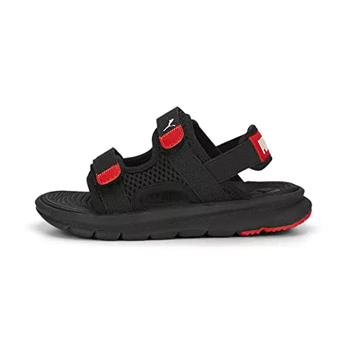 PUMA Evolve Sandal PS, Ciabatta, Black White-for all Time Red