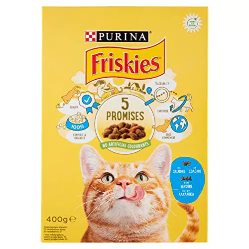 Purina Friskies Crocchette Gatti Adulti con Salmone e Verdure 400 g