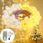 Qedertek Luci Albero di Natale 15M 120 LED Catena Luminosa con Pallina
