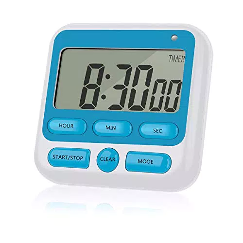 QUMOX Timer da cucina digitale magnetico da cucina con allarme e ampio display LCD HX106