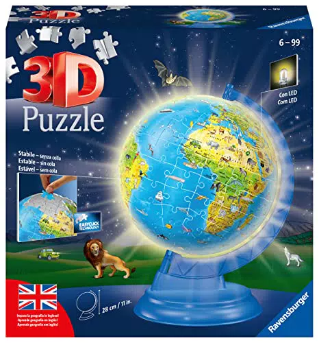 Ravensburger - 3D Puzzle Globo Night Edition con Luce