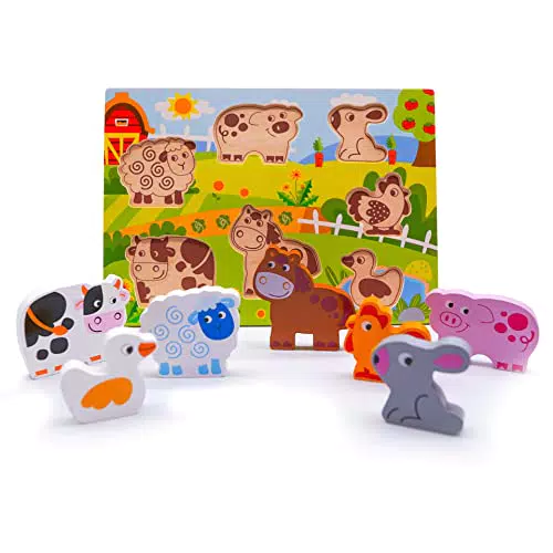 RB&G Puzzle in legno con grandi parti Safaritiere Puzzle per bambini a partire da 1 anno di coniglio & Co