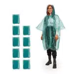 Relaxdays Poncho Antipioggia, Set da 10, Cappuccio, Mantellina Impermeabile per Adulti