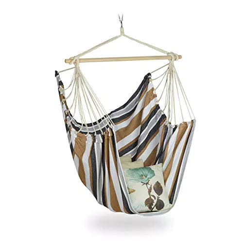 Relaxdays Sedia Sospesa, Moderna, Poltrona in Cotone per Bambini e Adulti