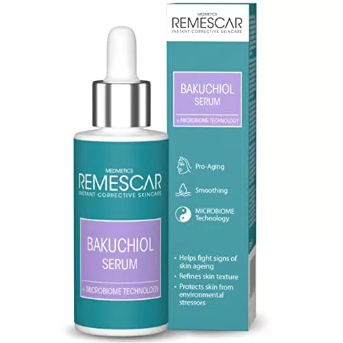 Remescar Siero Viso Bakuchiol 30 ml - Siero per la Cura del Viso - Riduce le Rughe e le Linee Sottili - Adatto alla Pelle Sensibile e a Tutti i Tipi di Pelle