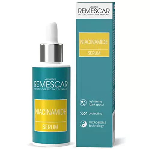Remescar Siero Viso Niacinamide 10% 30ml - Riduce le Macchie di Pigmentazione e i Pori Dilatati - Uniforma il Tono e Riduce le Imperfezioni della Pelle - Adatto a Tutti i Tipi di Pelle