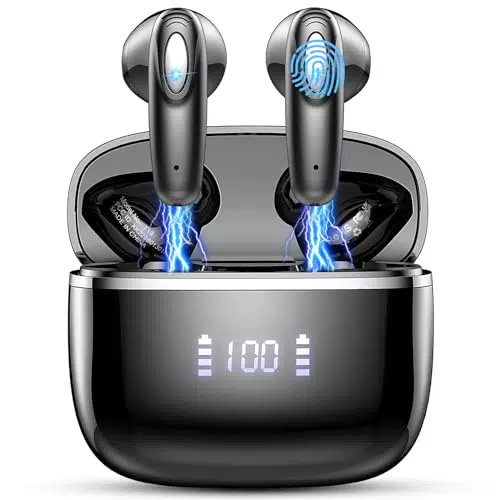 ROMOKE Auricolari Bluetooth, Cuffie Bluetooth 5.3, Cuffie Wireless Cancellazione Del Rumore