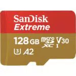 SanDisk Scheda microSDXC Extreme da 128 GB per Action Cams e Drones + adattatore SD + RescuePRO Deluxe