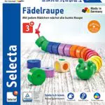 Selecta - Gioco con bruco e dadi, da infilare, in legno