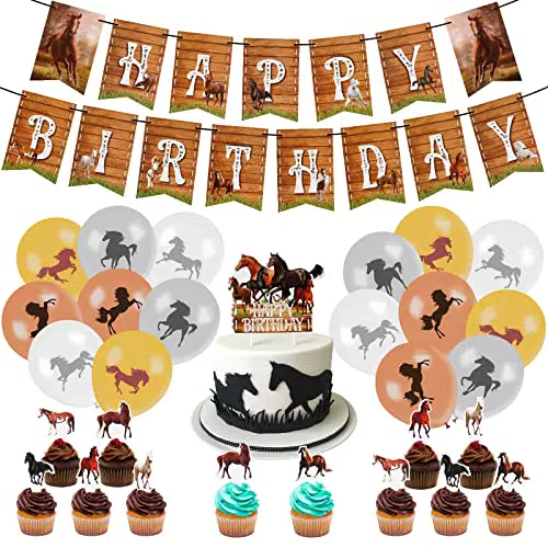 Set 32 Decorazioni per Feste di Compleanno di Cavalli